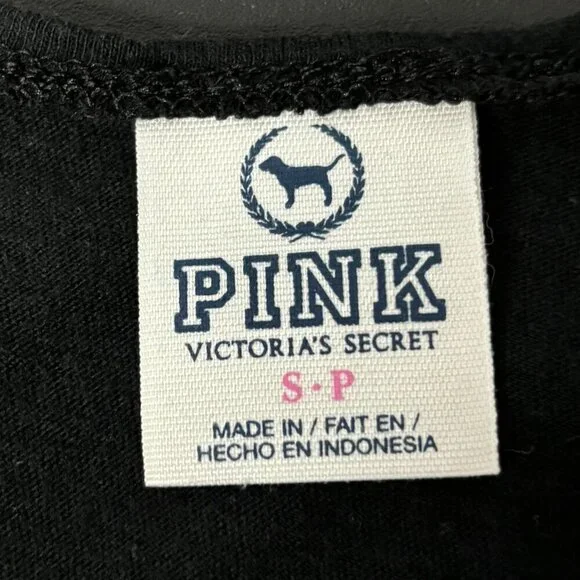 Pink by Victoria’s Secret Black Tank Top with Sequin American Flag - Women’s S - Picture 3 of 4